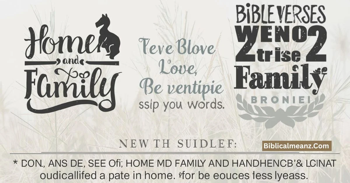 Bible Verses About Home and Family