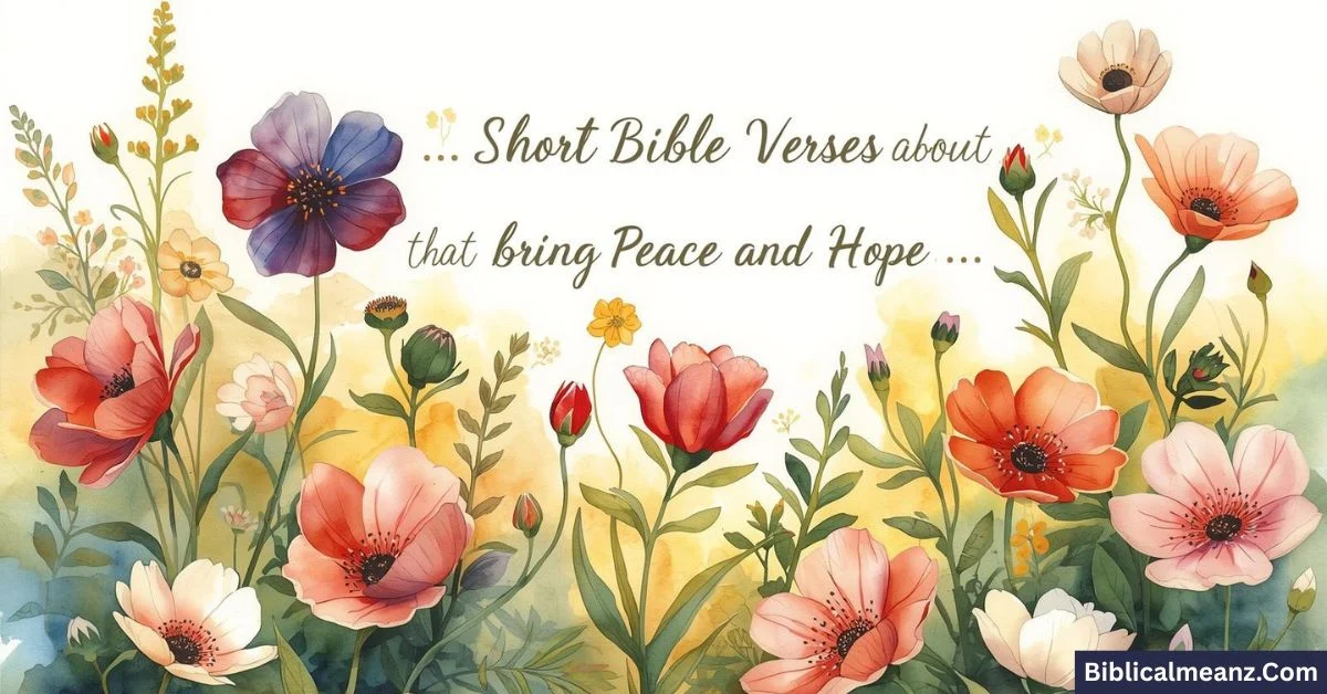 Short Bible Verses About Flowers